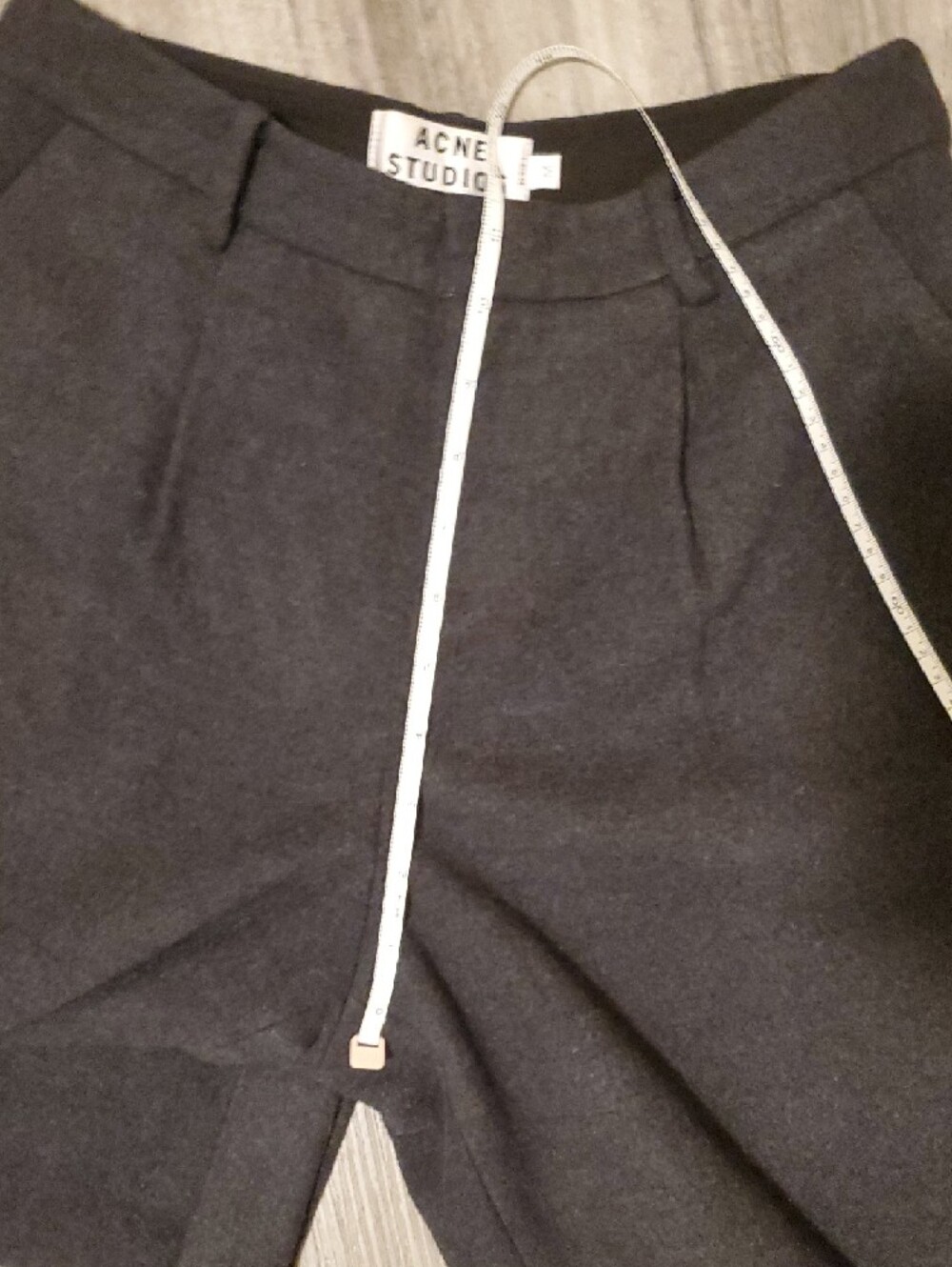 Acne Black Wool-Blend Trousers Rolled Hem Cropped Unisex Avant Garde Archival - Picture 6 of 8